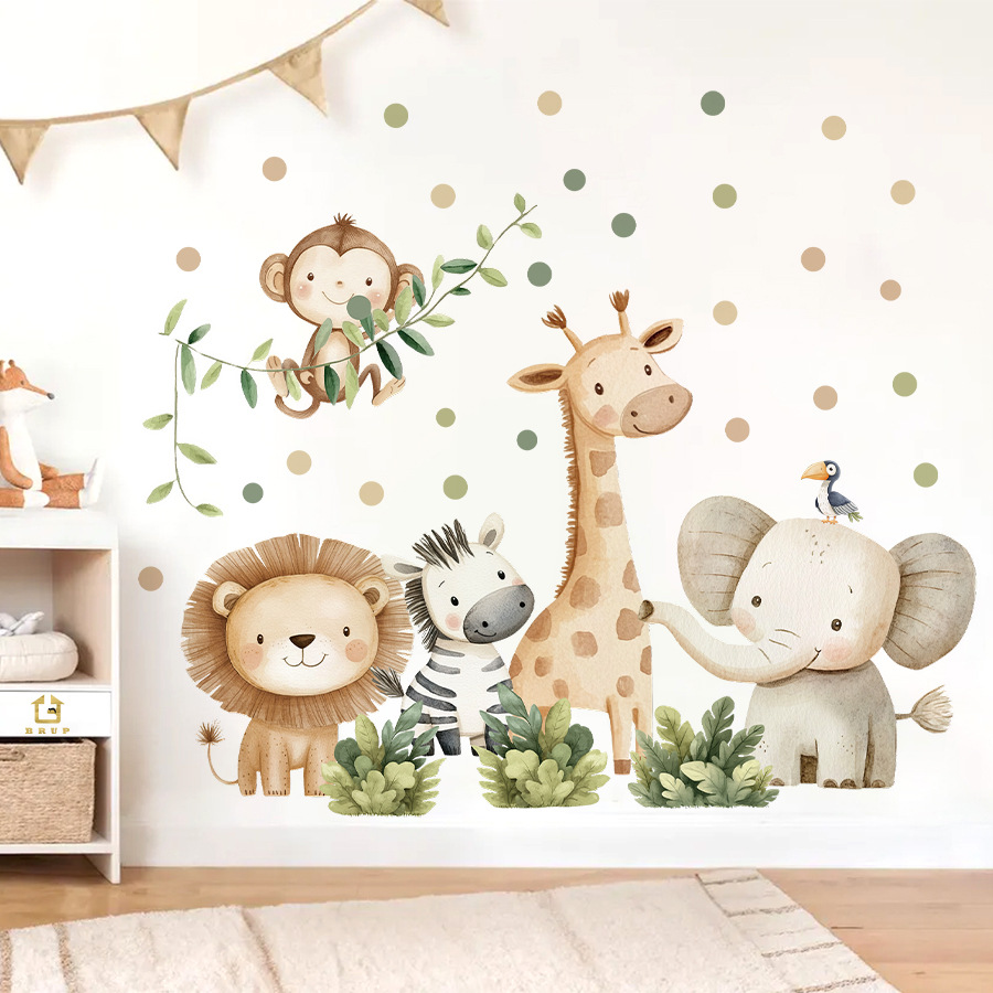 自由奔放に生きる森の動物ウォールステッカーキッズルーム用男の - Baby Girl Nursery Quotes のレビューと価格