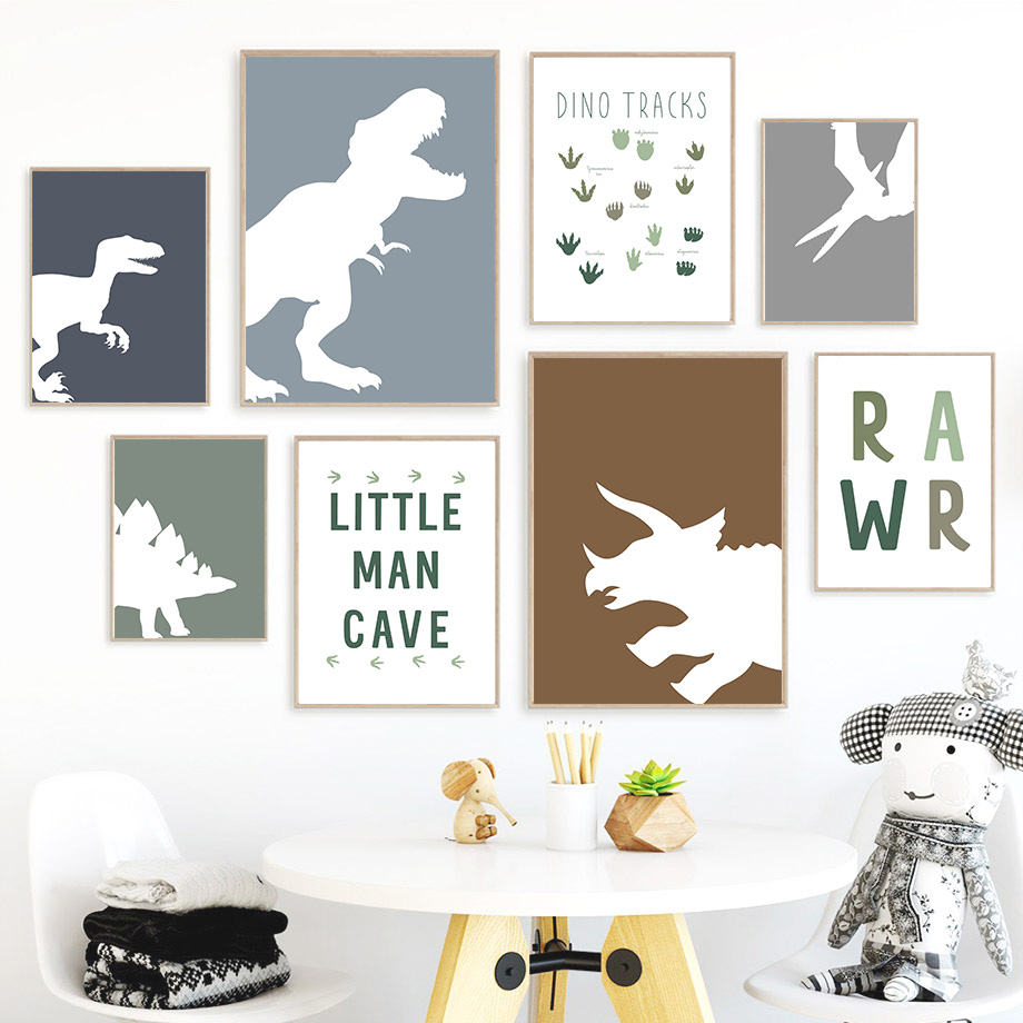 1PC フレームレス装飾アートプリント、ジュラ紀の恐竜ティラ - Baby Girl Nursery Quotes のレビューと価格
