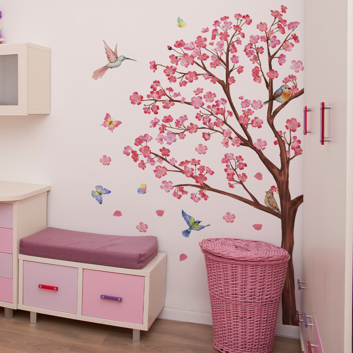 水彩鳥花ウォールステッカーリビングルームの装飾寝室の壁のステ - Baby Girl Nursery Quotes のレビューと価格