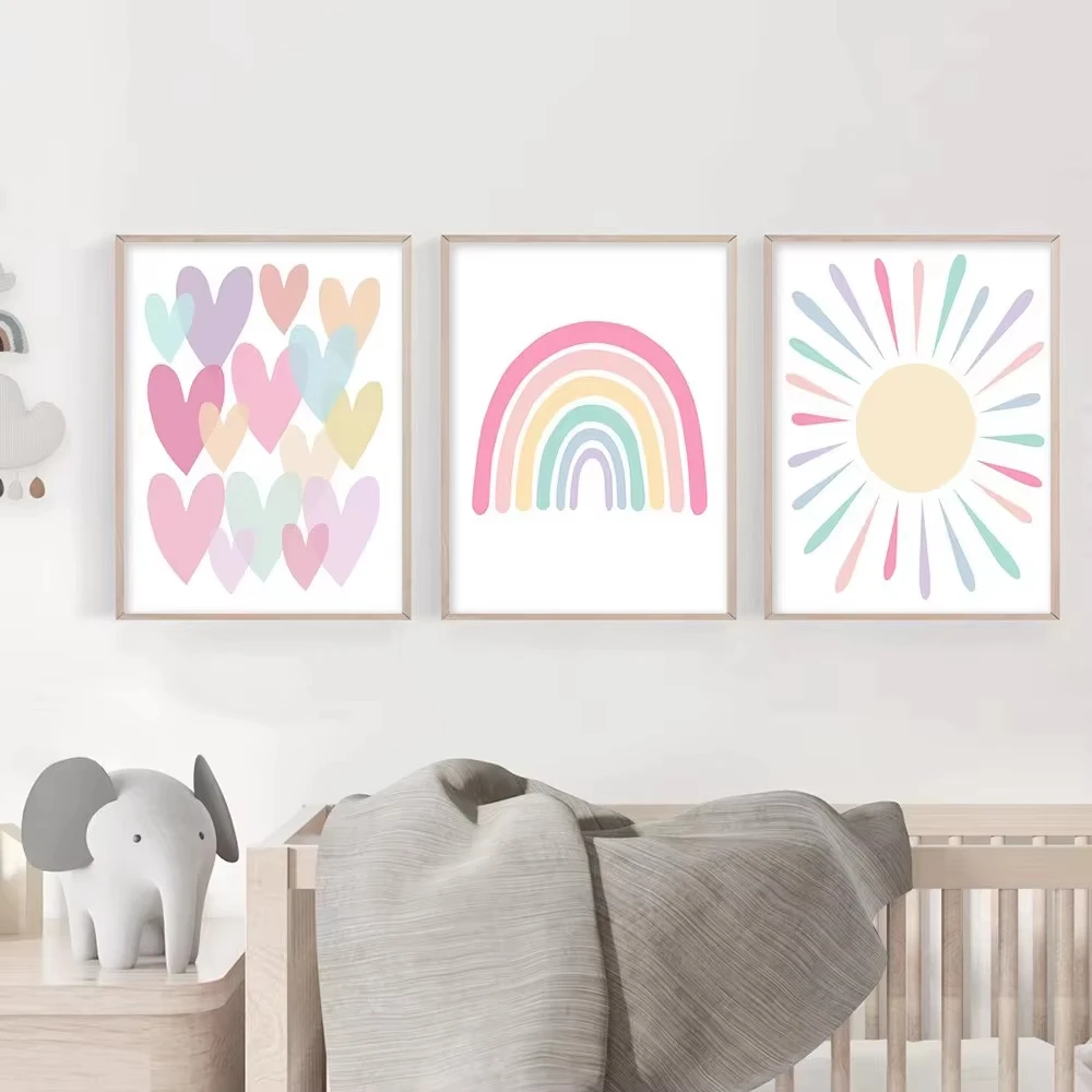 （フレームなし）漫画風のハート柄ポスター、子供部屋の装飾用ア - Baby Nursery Frames のレビューと価格