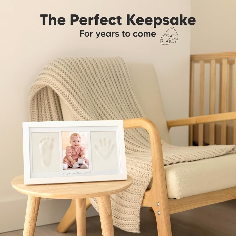 赤ちゃんの手形足形粘土キット 新生児記念写真フレーム ディス - Baby Nursery Frames のレビューと価格